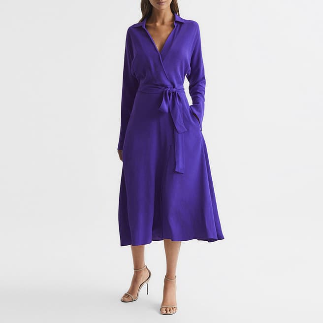 Purple Cecily Midi Shirt Dress - BrandAlley