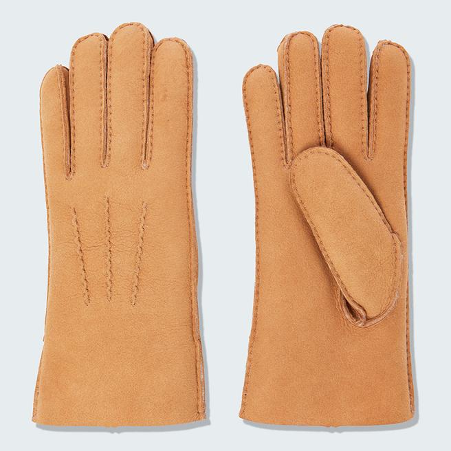 Camel Shearling Gloves BrandAlley