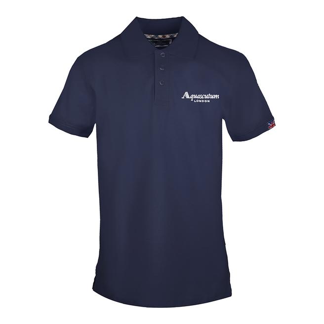 Navy Embroidered Logo Cotton Polo Shirt - BrandAlley