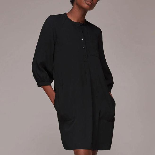 Black Crepe Cocoon Mini Dress BrandAlley