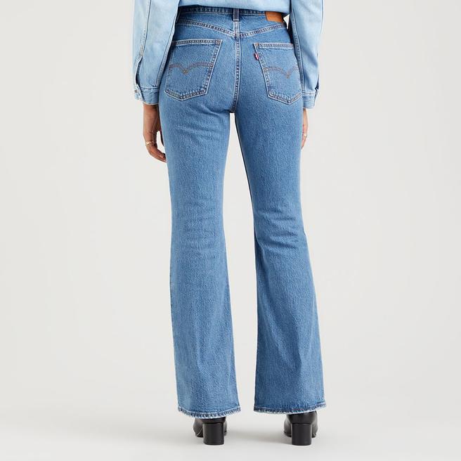 Nina Carter J251 Damesjeans met hoge taille, wijde pijpen, uitlopende stretch, used look, M