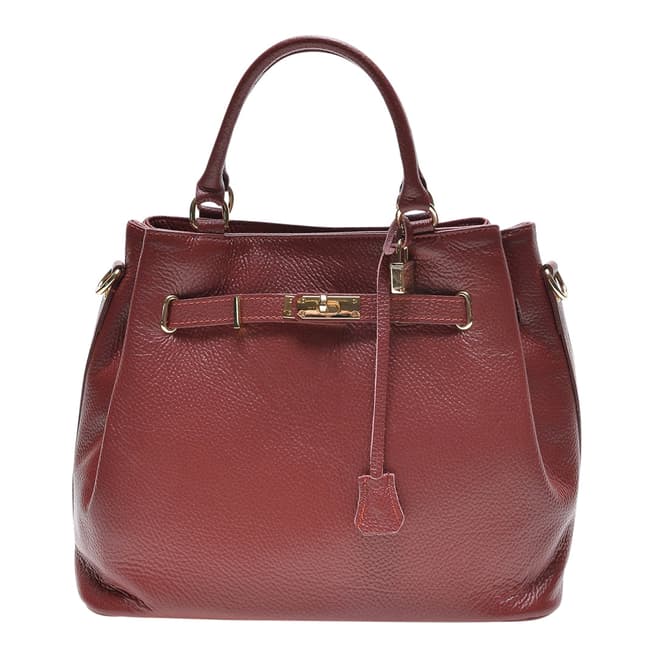Red Leather Top Handle Bag - BrandAlley