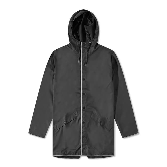 Black Unisex Waterproof Reflective Long Jacket - BrandAlley