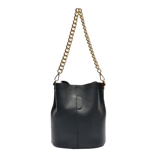 Black Italian Leather Shoulder Bag - BrandAlley