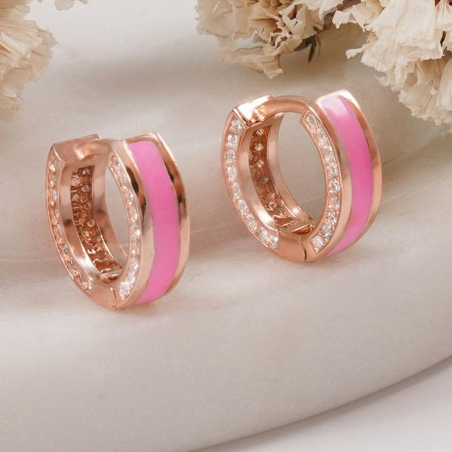 Pink & Rose Gold Earrings BrandAlley