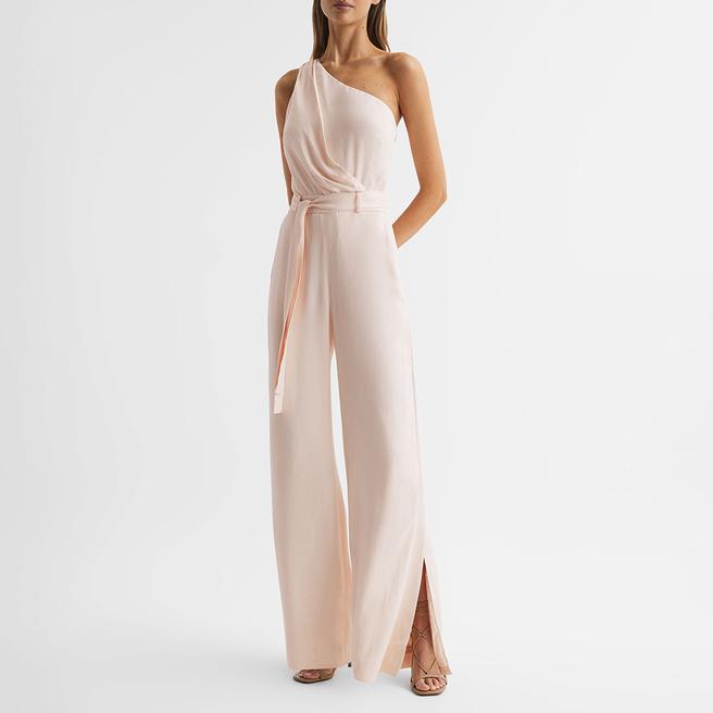 Pink Eliza One Shoulder Occasion Jumpsuit BrandAlley