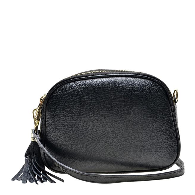 Black Italian Leather Shoulder Bag BrandAlley