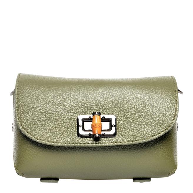 Green Italian Leather Shoulder Bag BrandAlley