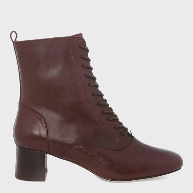 Brown Issy Lace Up Leather Boots - BrandAlley