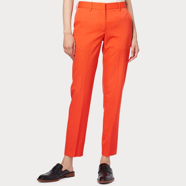 Orange Straight Wool Trousers - BrandAlley