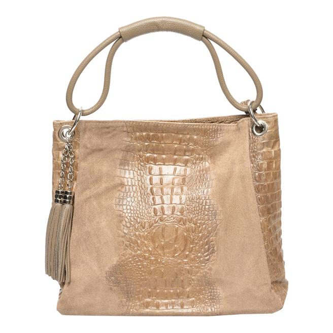 Grey Italian Leather Top Handle Bag BrandAlley