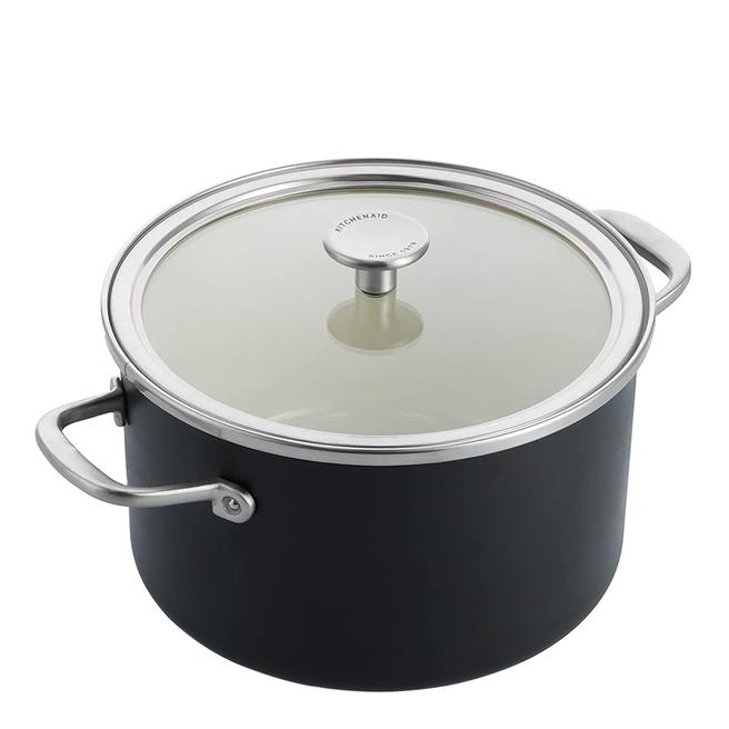 KitchenAid Steel Core Enamel 24cm/6 Litre Casserole, Matte Black