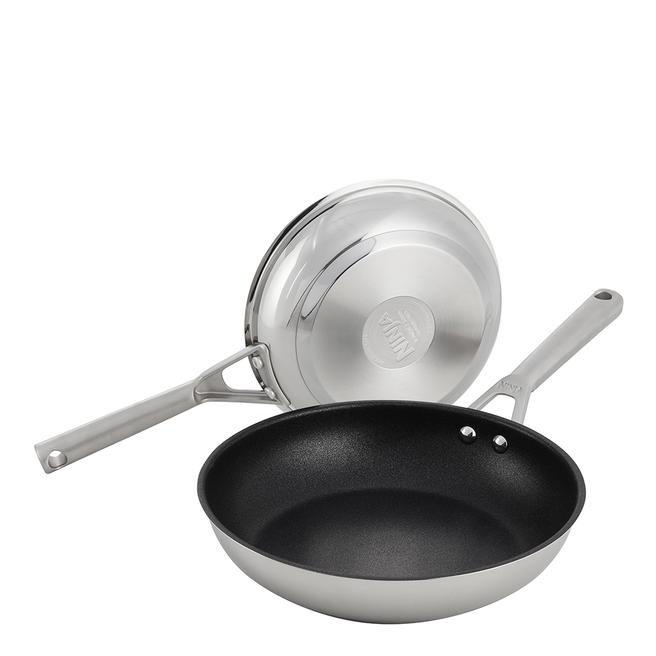 Ninja Zerostick Stainless Steel 2Piece Frying Pan Set 20cm and 26cm