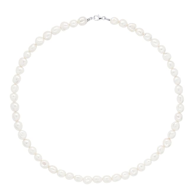 Natural White Pearl Necklace 6-7 mm - BrandAlley