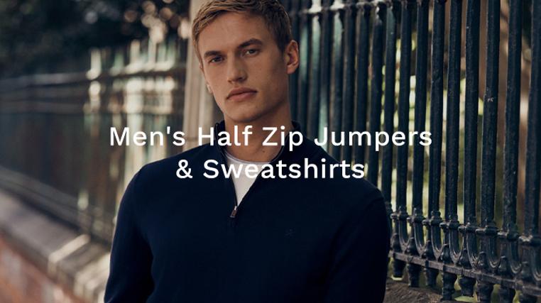 Men's Half Zip Jumpers & Sweatshirts
