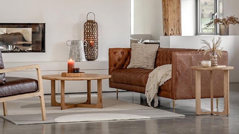 Leather & Linen Statement Seating by Gallery Living