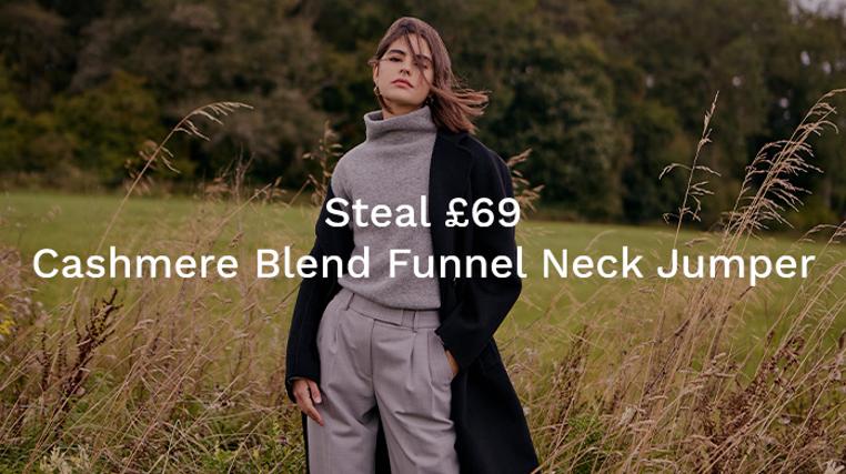 Steal: £69 Cashmere Blend Funnel Neck Jumper
