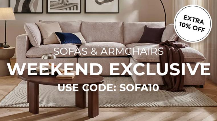 EXTRA 10% OFF! Sofas & Amrchairs: Use Code SOFA10