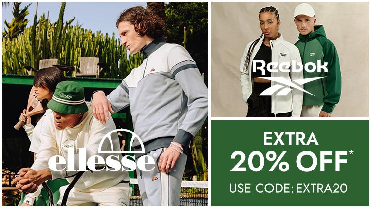 Extra 20% Off! Reebok & Ellesse