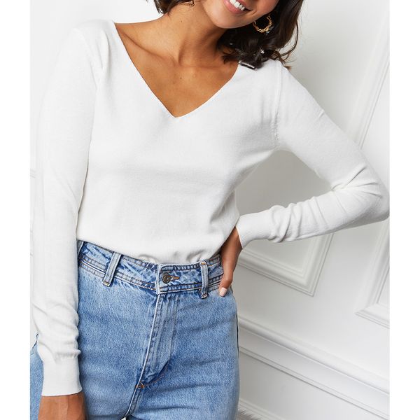 White tight jumper top