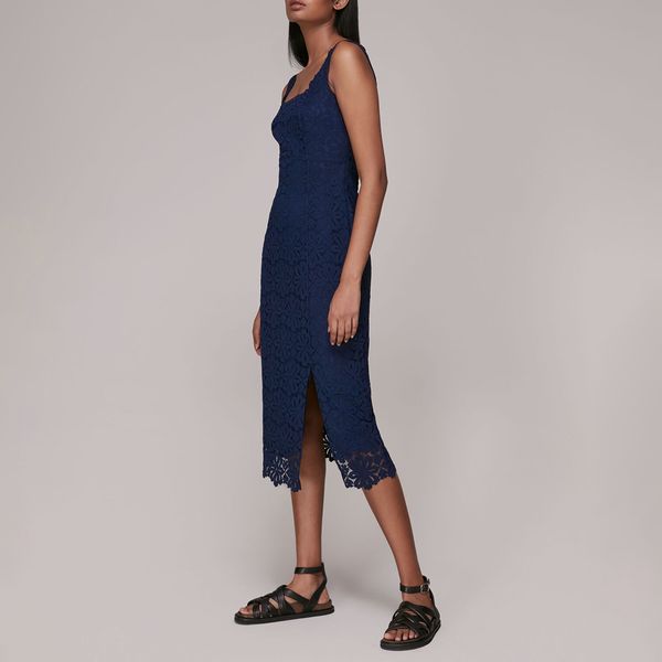 Navy Simone Satin Maxi Dress BrandAlley