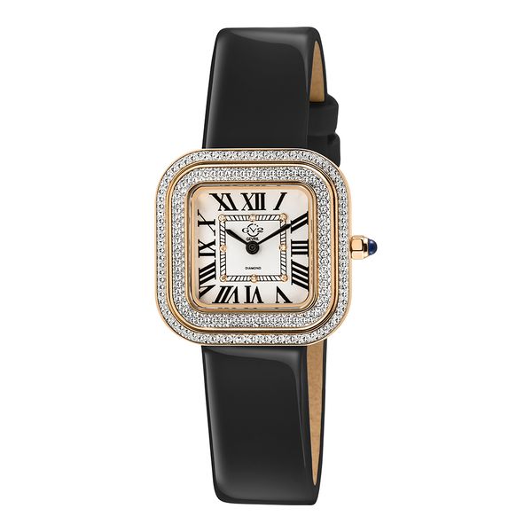 Women s GV2 Milan Black Leather Watch BrandAlley