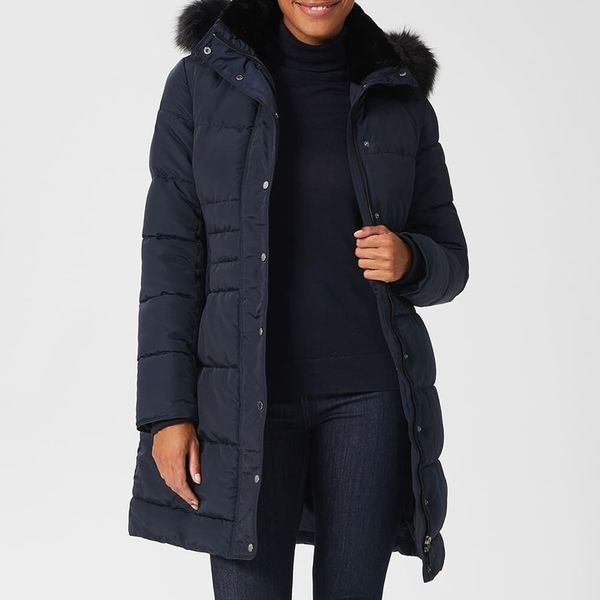 Navy Meghan Wrap Wool Blend Coat BrandAlley