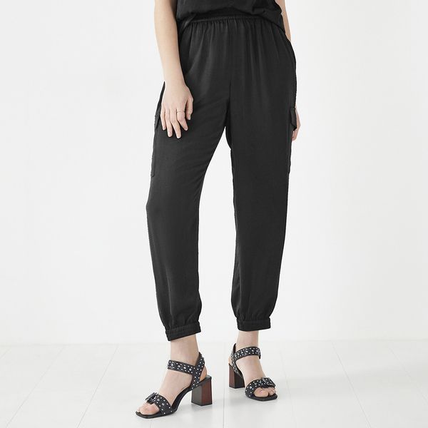 Black Cropped Easy Trousers BrandAlley