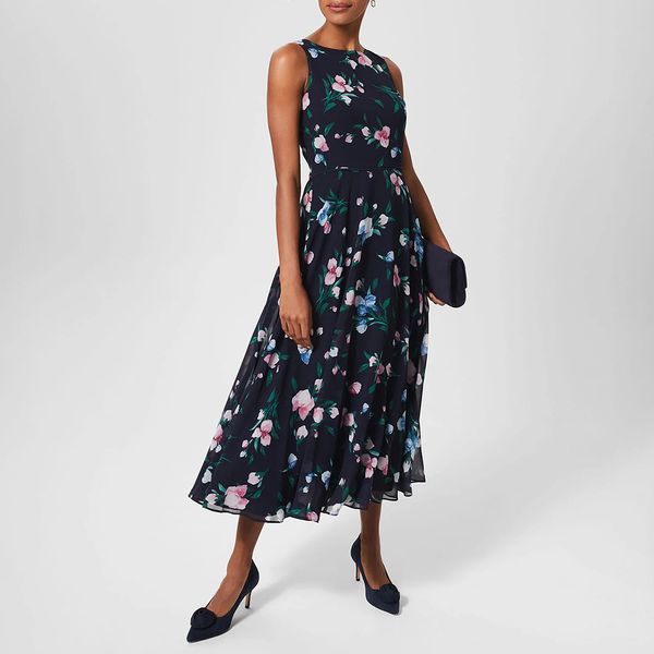 Navy Pink Claudia Pleated Dress BrandAlley