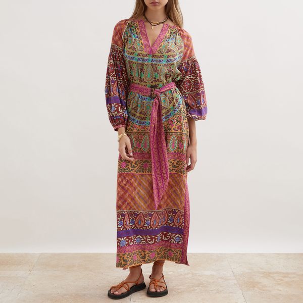Multi Verbena Maxi Smock Dress BrandAlley