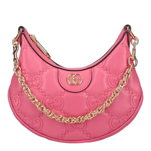 Pink leather gucci bag best sale