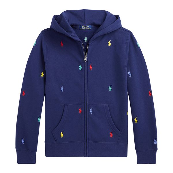 Ralph lauren blue zip up hoodie deals