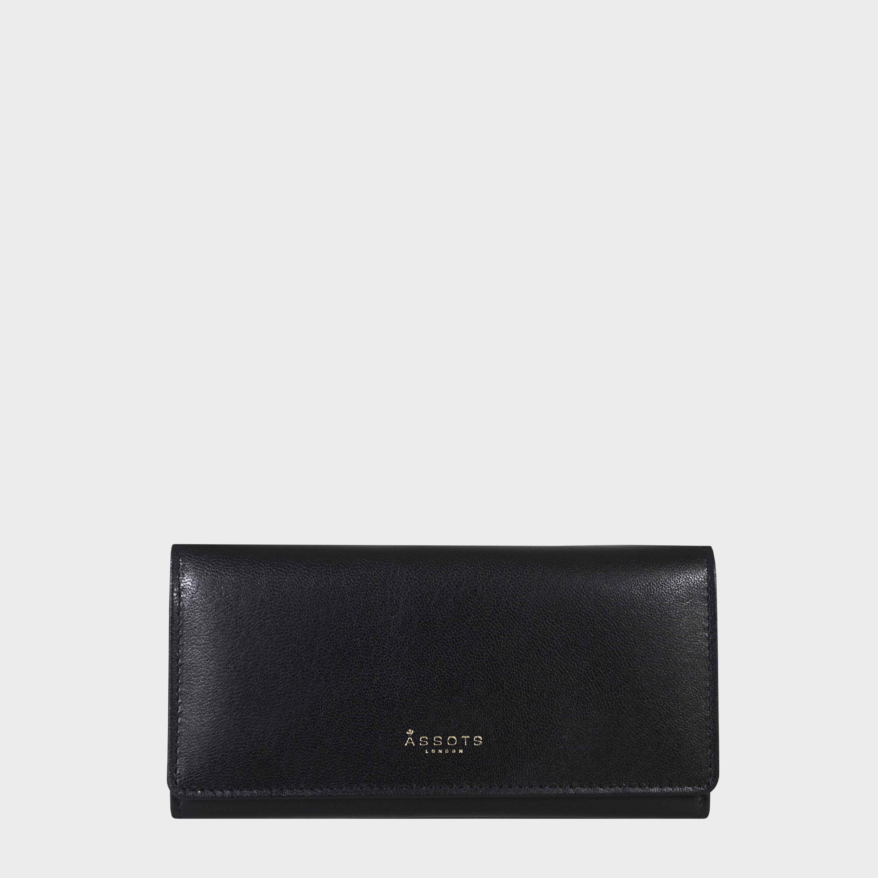 Assots London Women's  'CLAIRE' Real Polished VT Vintage Leather Flap Over Purse , BrandAlley