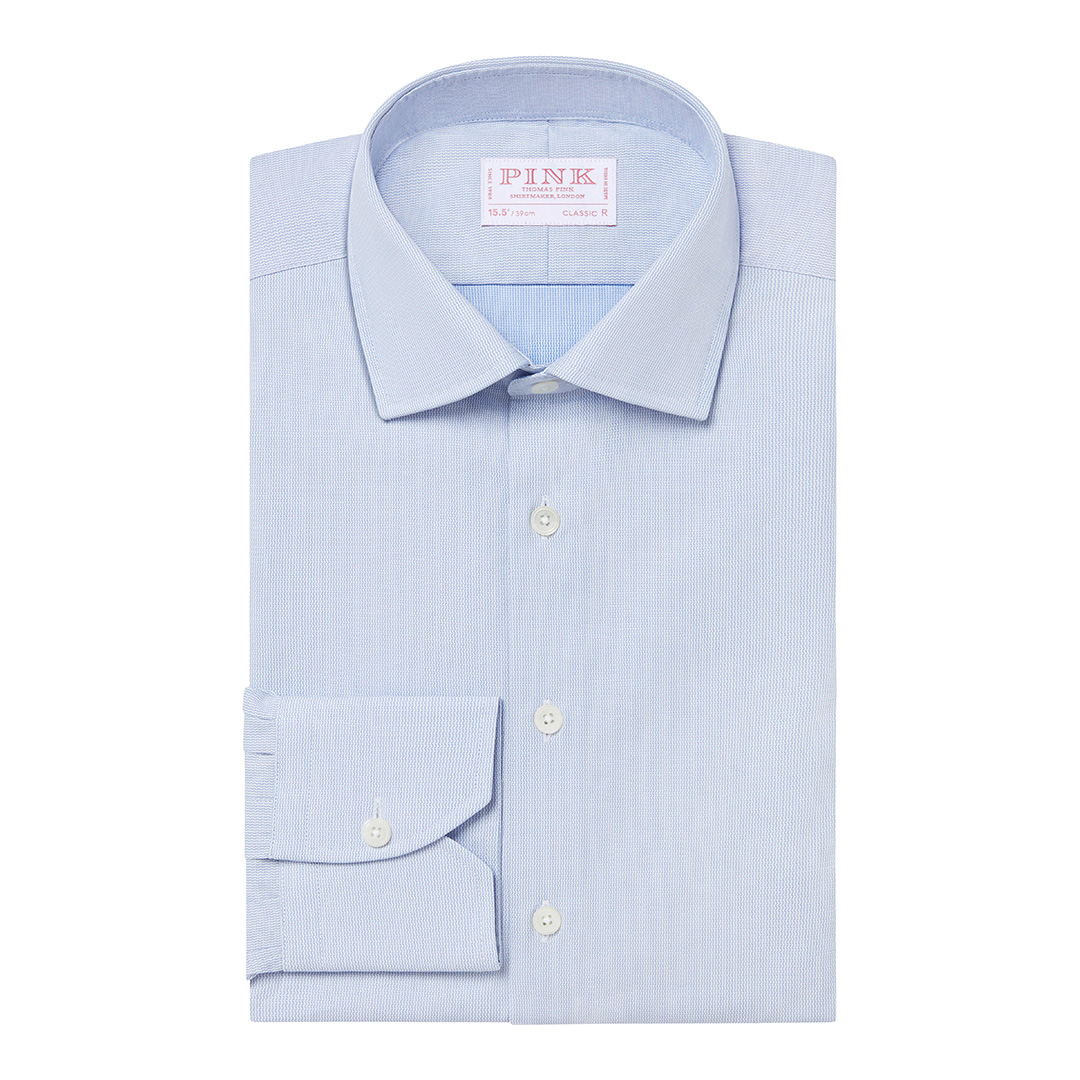 Blue Geo Classic Fit Cotton Shirt