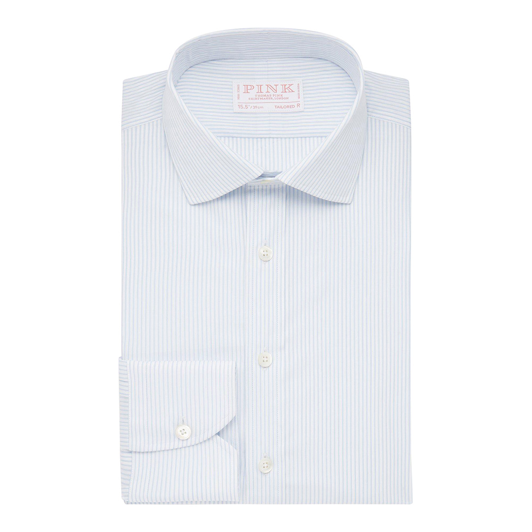 Blue Pin Stripe Tailored Fit Cotton Shirt