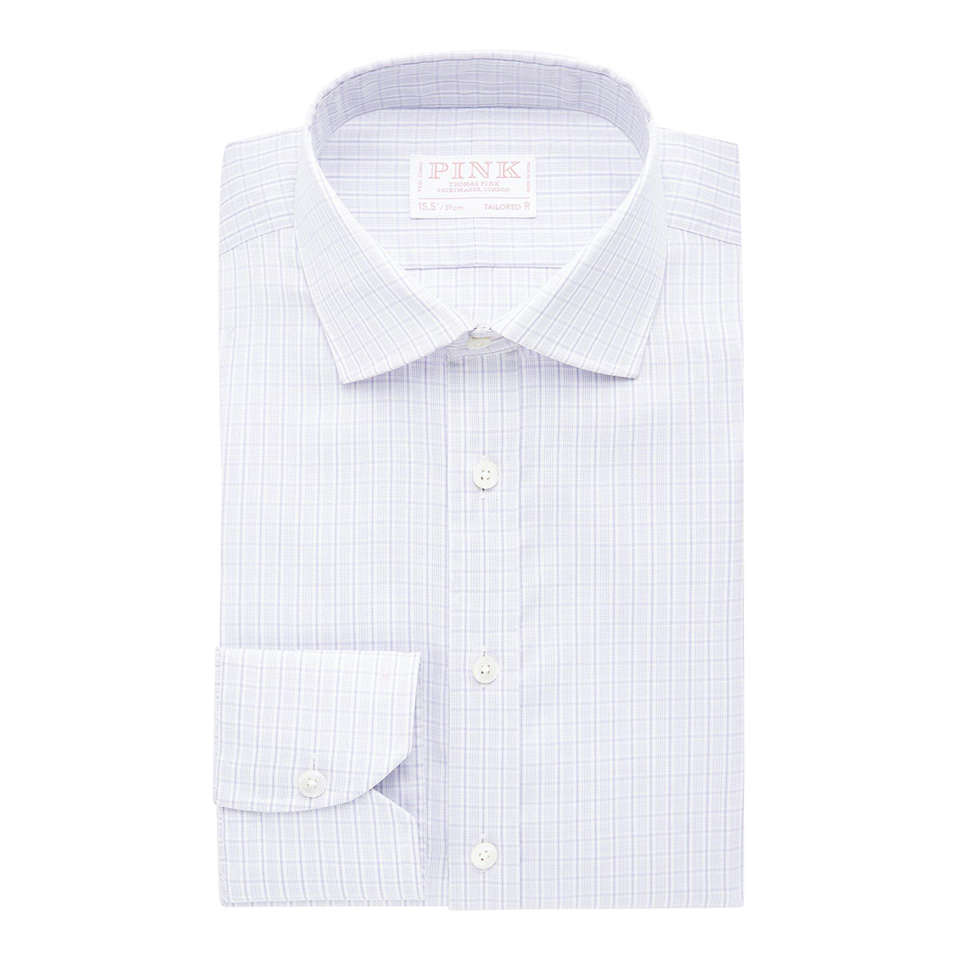 Purple Check Tailored Fit Cotton Shirt