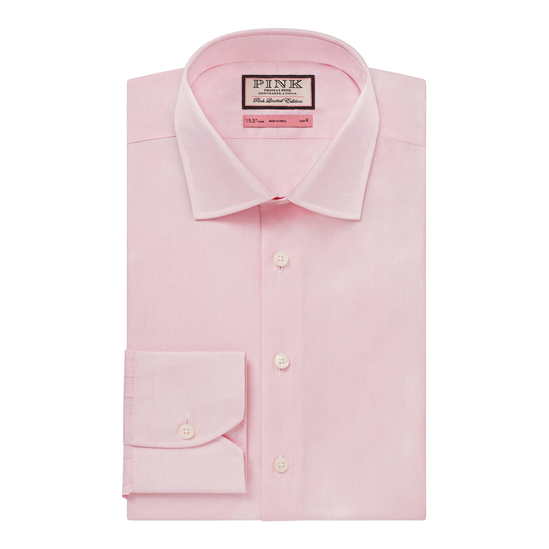 Pink Slim Fit Poplin Cotton Shirt