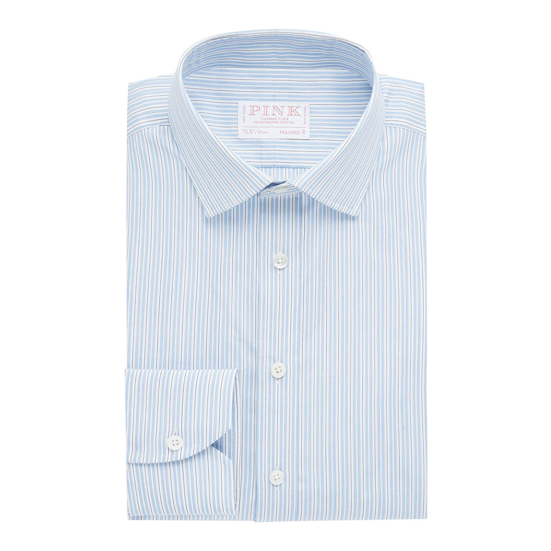 Blue Stripe Tailored Fit Cotton Shirt
