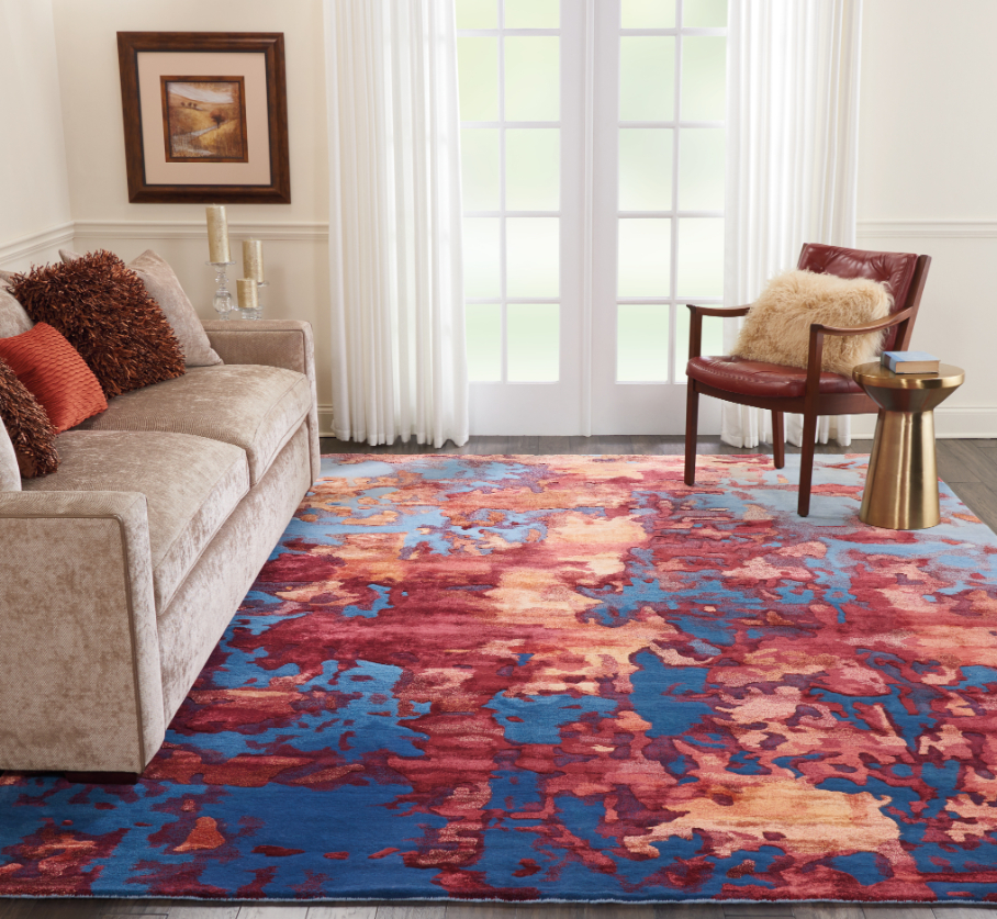 Nourison    Black Prismatic - Blue Flame - 175Cm X 114Cm in Size 175cm, BrandAlley