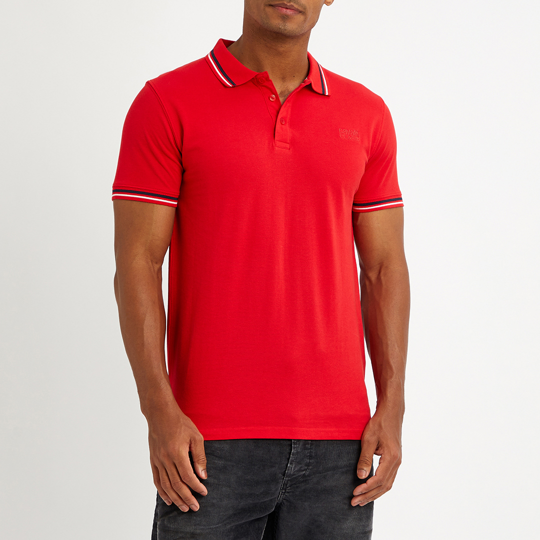 Cavalli Class Men's   Red Small Embroide Polo Top in Size XXL, BrandAlley