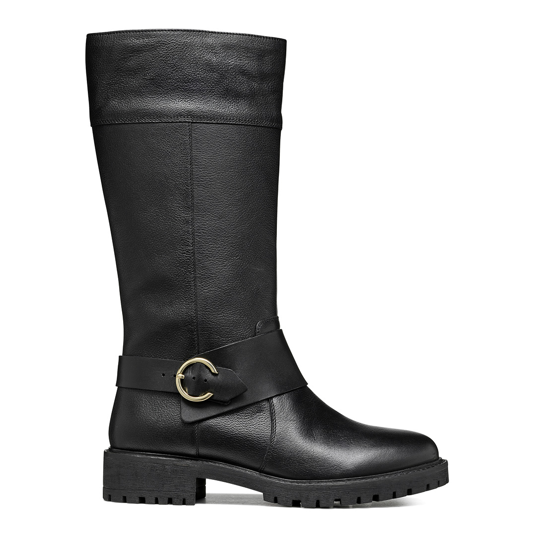 Geox Women's   Black Leather Hoara Long Boot in Size 3, BrandAlley