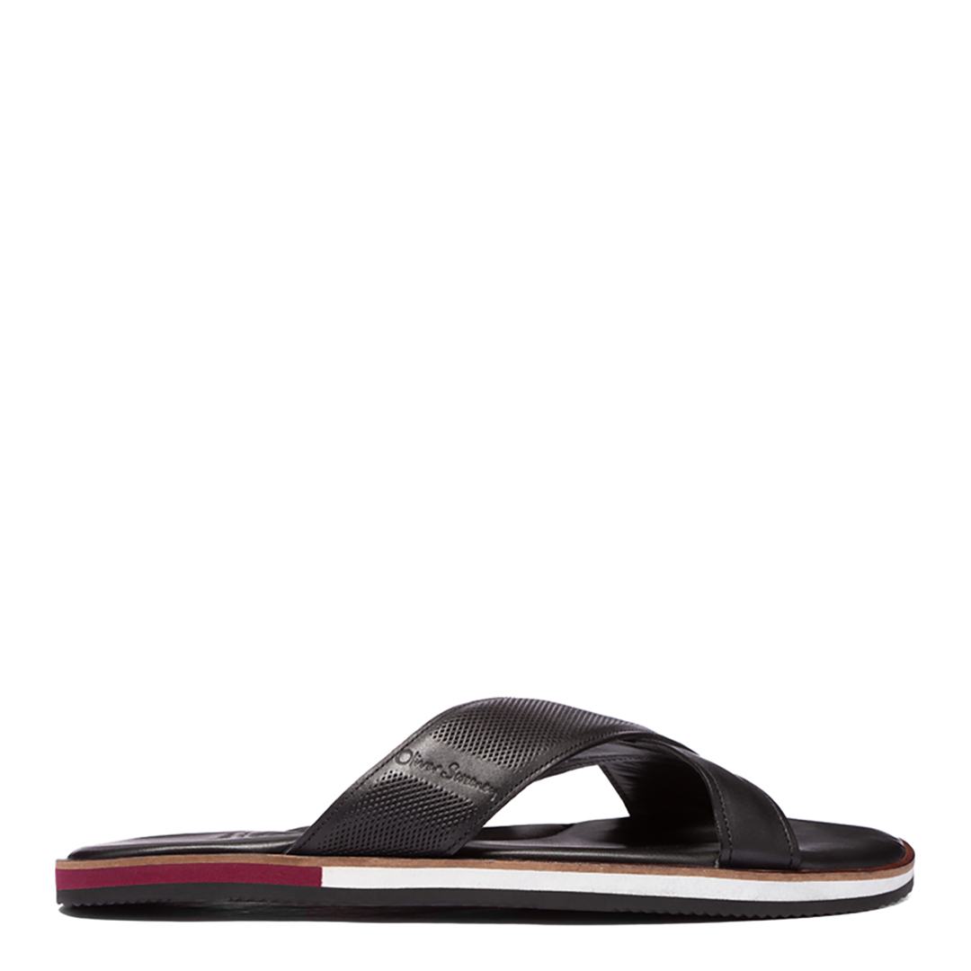 Black Yell Leather Sandals