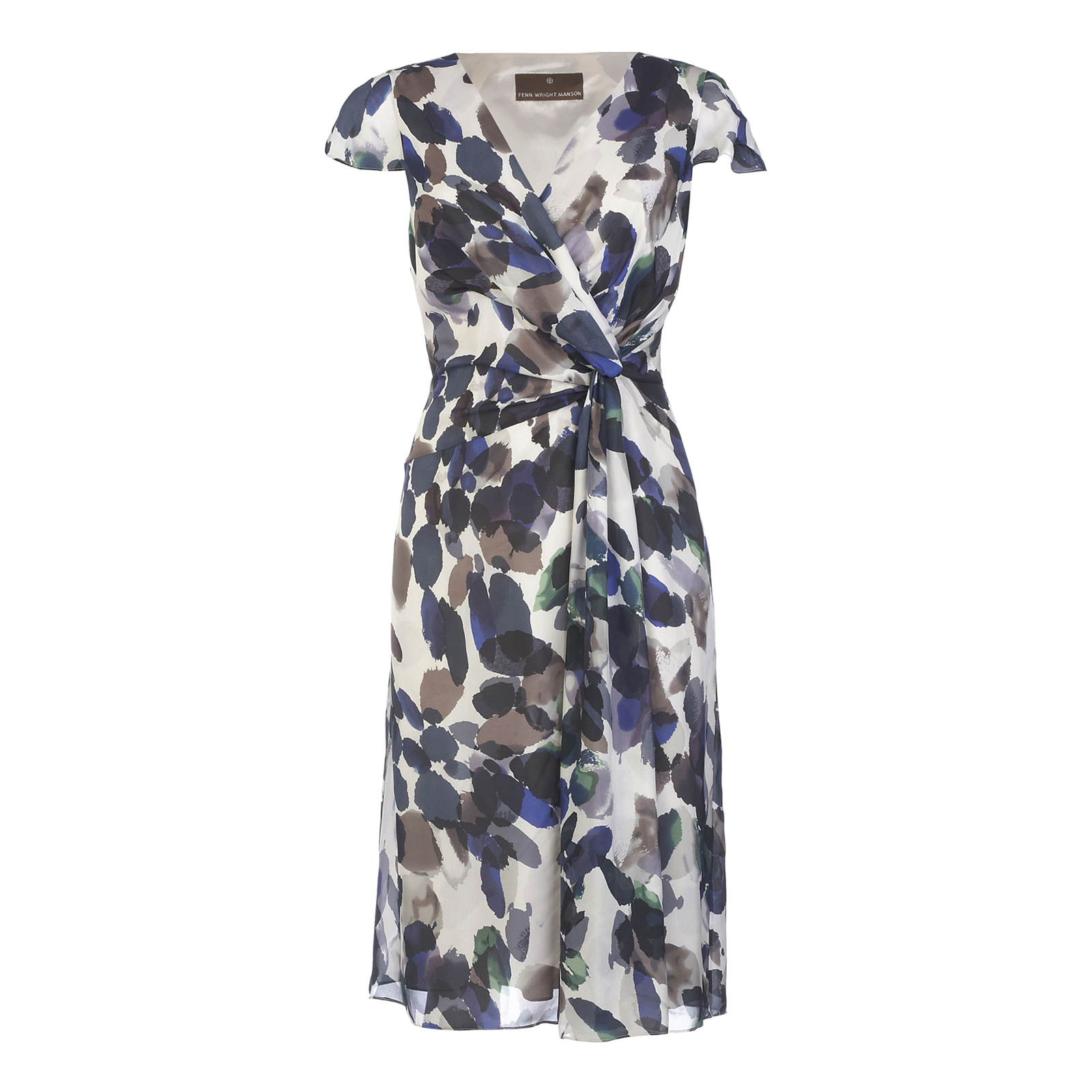 Indigo/Multi Eve Printed Silk Dress