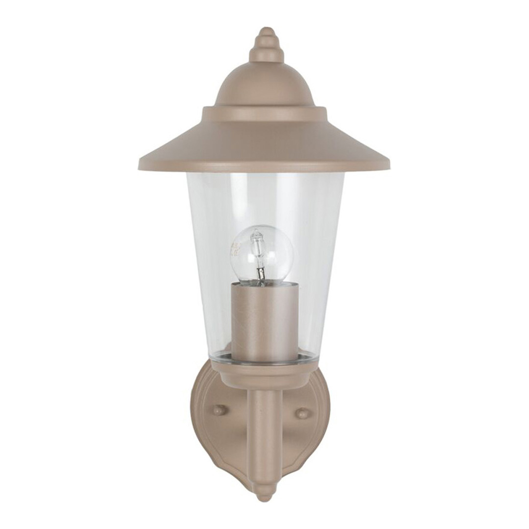 Pacific     Aster Taupe Metal Curved Glass Lantern Wall Uplighter in Size 1, BrandAlley