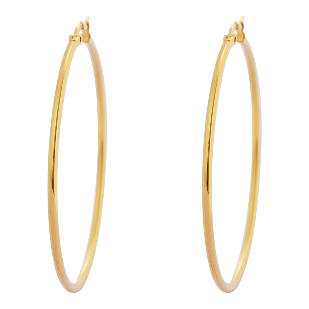 Gold Plated Hoop Earrings - Chloe Collection by Liv Oliver - Modalova