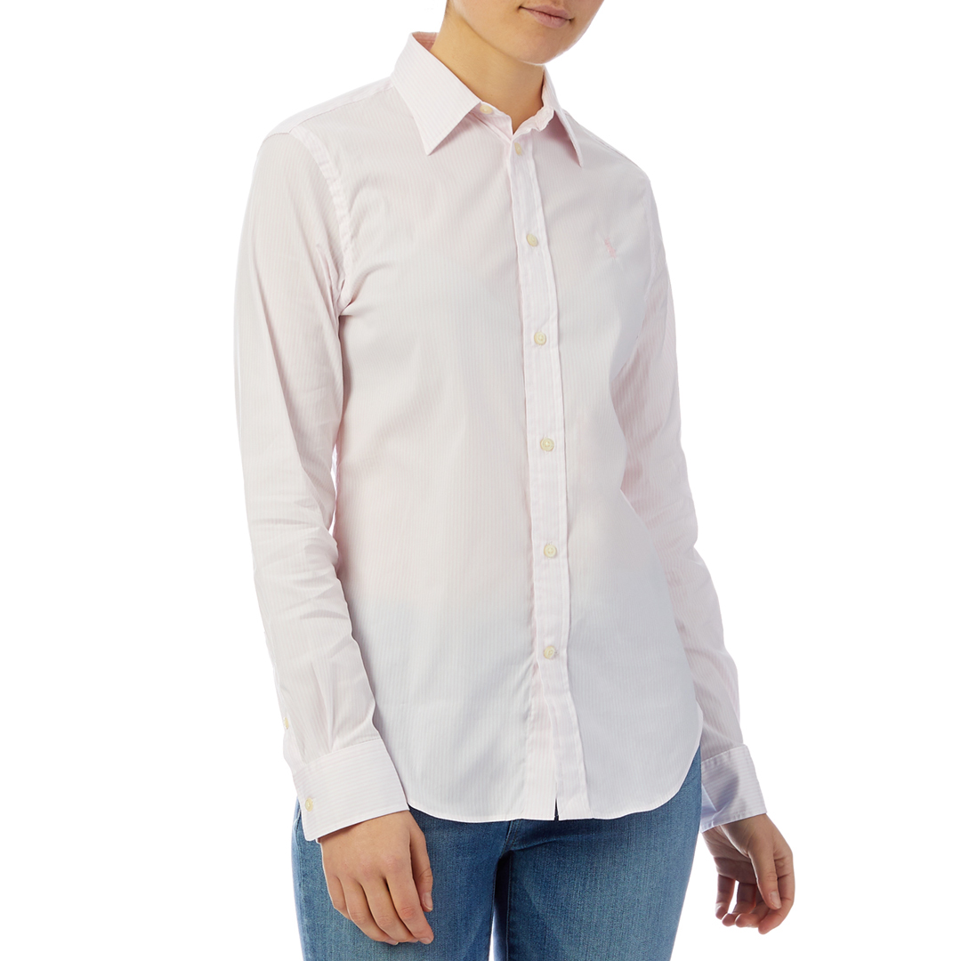 Polo Ralph Lauren Pink Stripe Georgia Classic Stretch Shirt