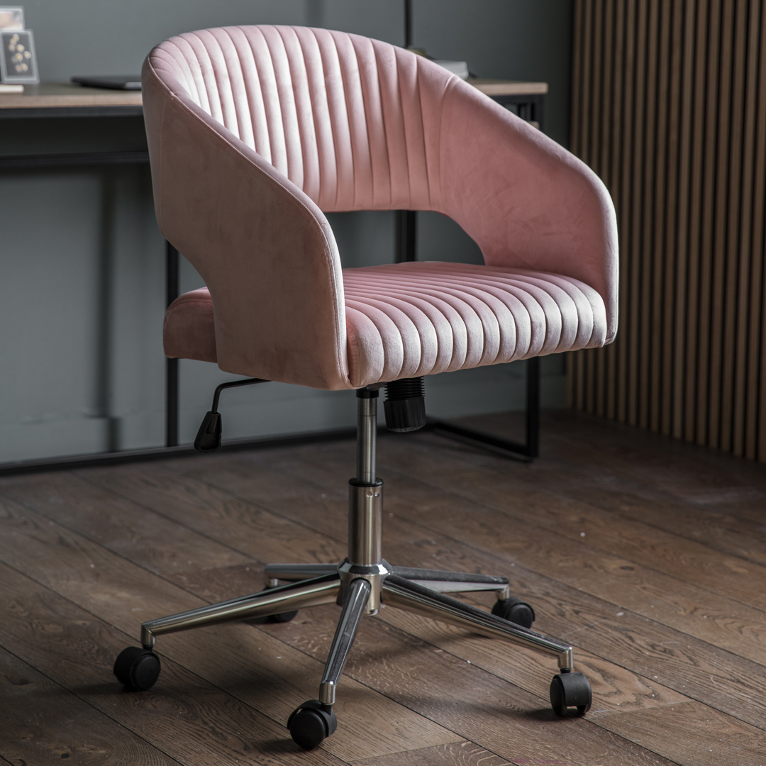 Gallery Living    Pink Filsham Swivel Chair Velvet in Size +44, BrandAlley