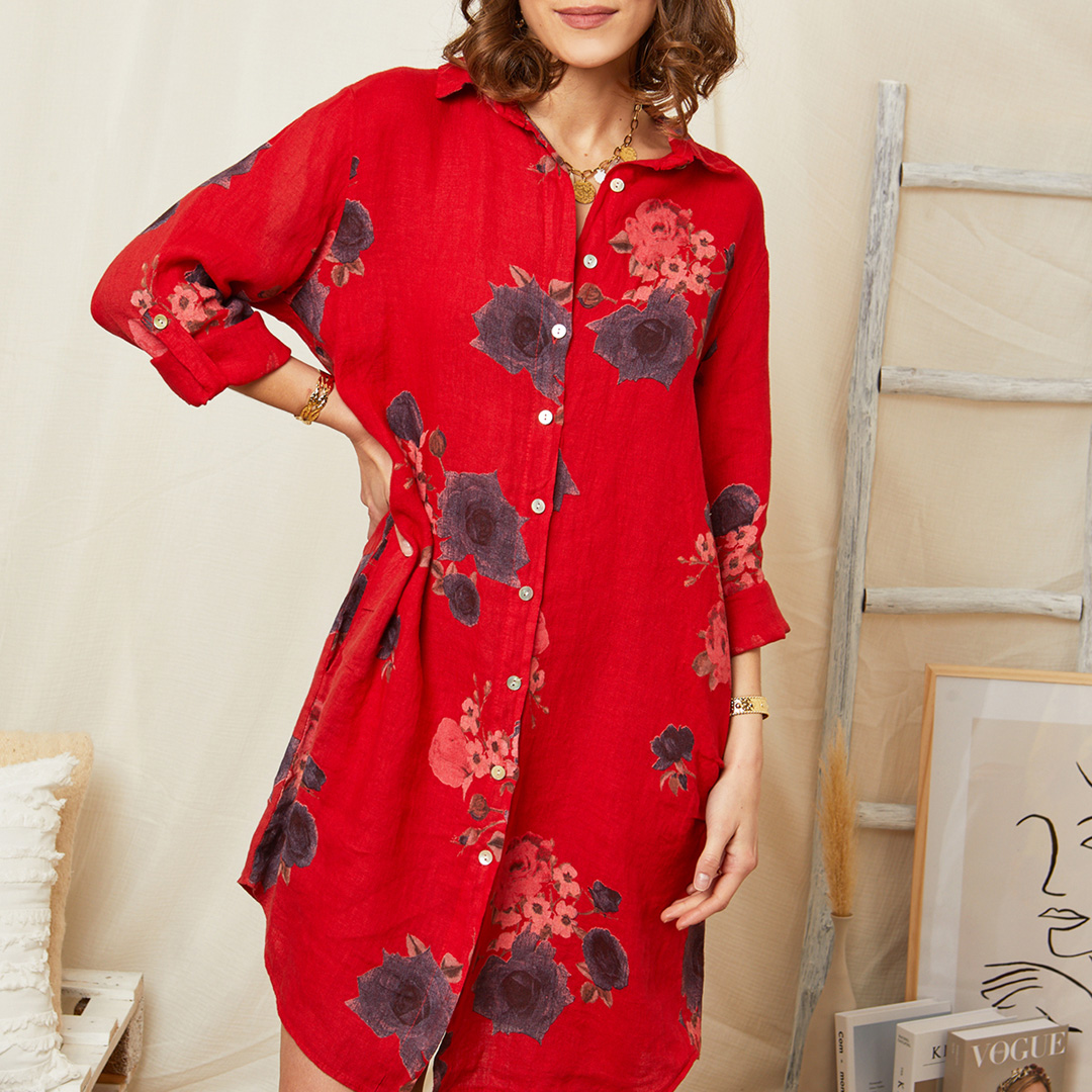Red Printed Dress
