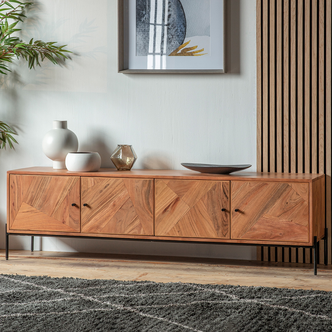 Gallery Living    Brown Broome 4 Door Media Unit in Size 4, BrandAlley
