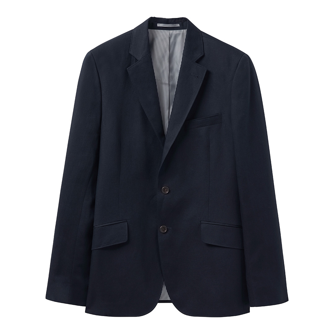 Navy Ashton Cotton Blend Blazer